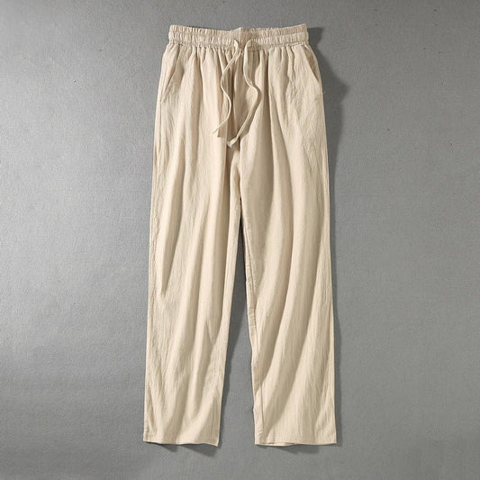 Loose Wide Leg Straight Cotton And Linen Casual Pants - MOLATO