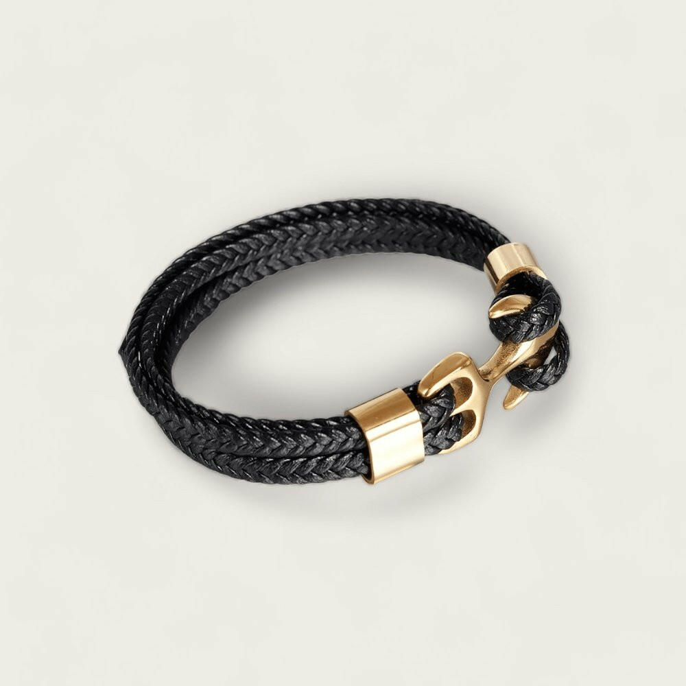 Bracelet nautique ancre - cuir multicolore - idée cadeau - MOLATO